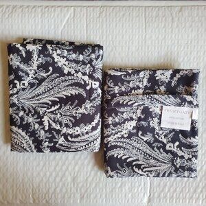 #NWOT Frontgate Standard Pillow Shams Black & White Made in Italy 100% cotton